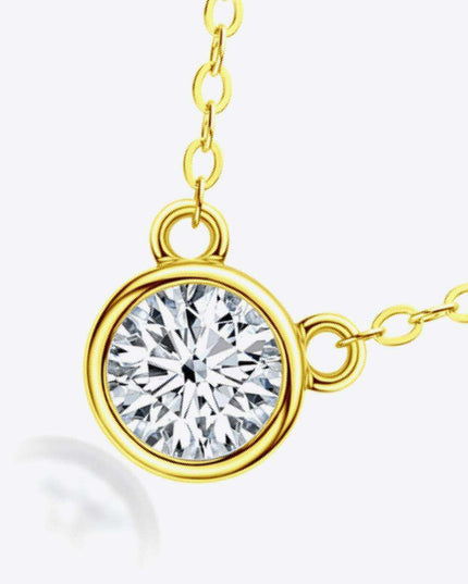 Stunning 1 Carat Lab-Created Diamond Necklace in Sterling Silver with Luxe Platinum and Gold Accents