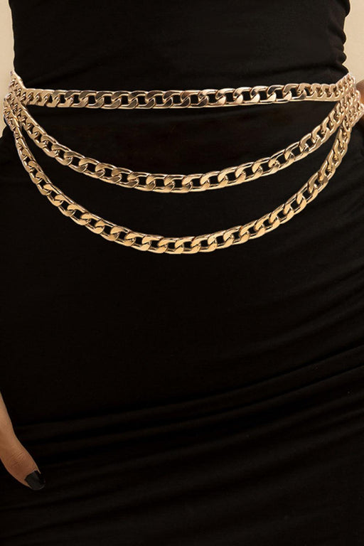 Stylish Triple-Layered Chain Belt for a Fashion Statement