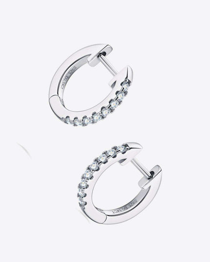 Moissanite Chic Huggie Earrings in Sterling Silver - Effortless Sophistication
