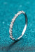 Elegant Lab-Created Moissanite Rhodium-Plated Half-Eternity Ring