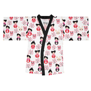 Kireiina Japanese Geisha Long Sleeve Kimono Robe-Clothing, Shoes & Jewelry›Women›Clothing›Lingerie, Sleep & Lounge›Sleep & Lounge›Robes-Kireiina-XS-Black-Très Elite