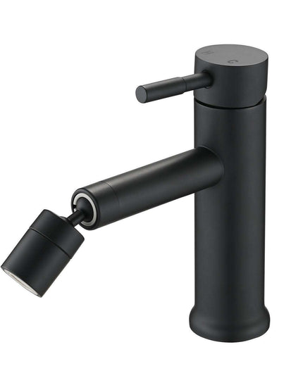 360° Rotating Matte Black Bathroom Sink Faucet with Dual Water Flow Modes