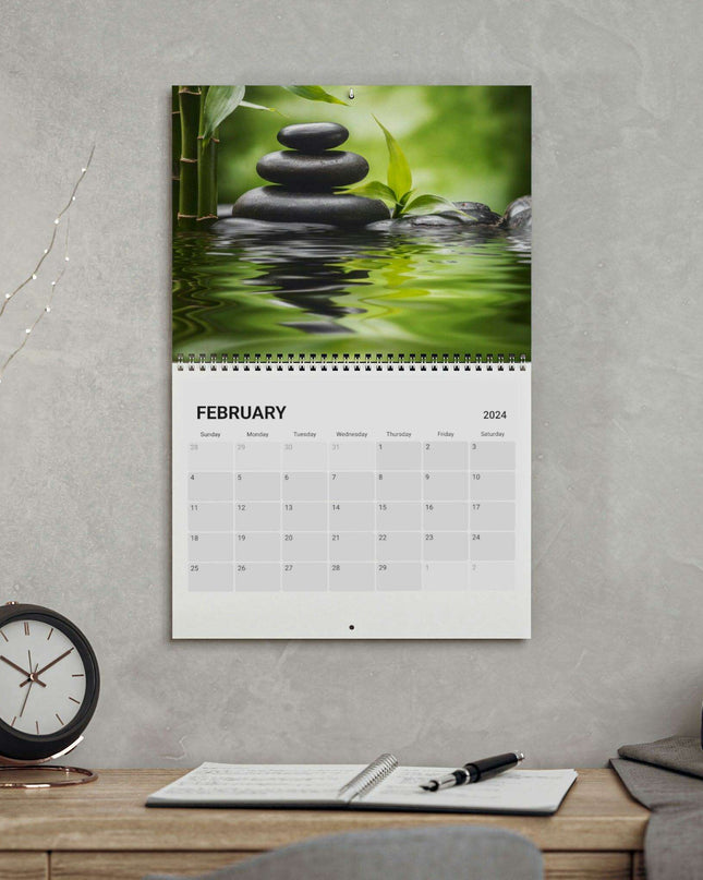 Serenity Splendor 2024 Wall Calendar - Artistic Beauty for a Calming Year