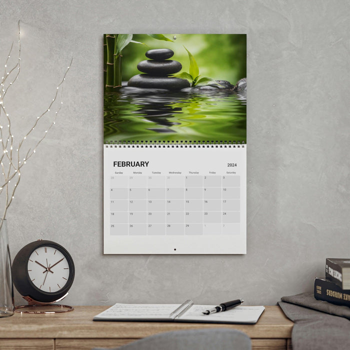Tranquil Zen Artistry 2024 Wall Calendar - Elegant Images for a Calm Year