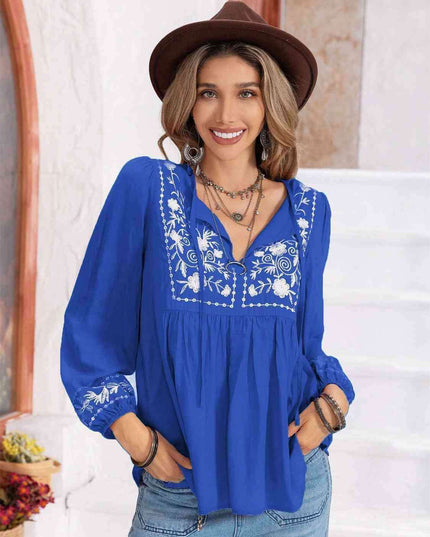 Whimsical Floral Chiffon Blouse with Elegant Balloon Sleeves