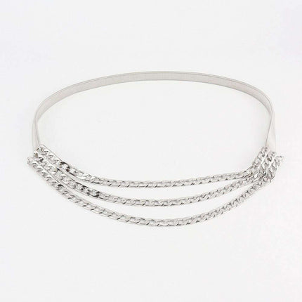 Glamorous Triple-Layered Chain Waist Belt for Striking Style Elegance