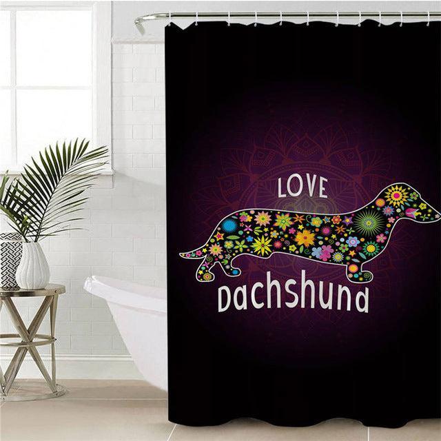 Whimsical Pup Bathroom Curtain