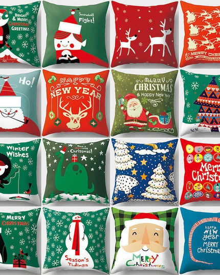 Whimsical Holiday Cartoon Pillow Cover for Festive Home Styling