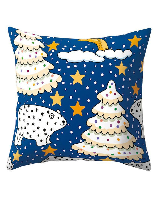 Whimsical Holiday Cartoon Pillow Cover for Festive Home Styling