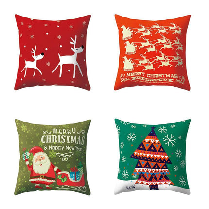 Whimsical Holiday Cartoon Pillow Cover for Festive Home Styling