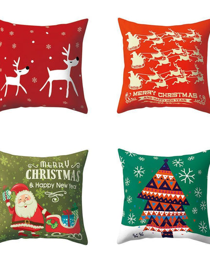 Whimsical Holiday Cartoon Pillow Cover for Festive Home Styling