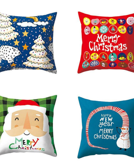 Whimsical Holiday Cartoon Pillow Cover for Festive Home Styling
