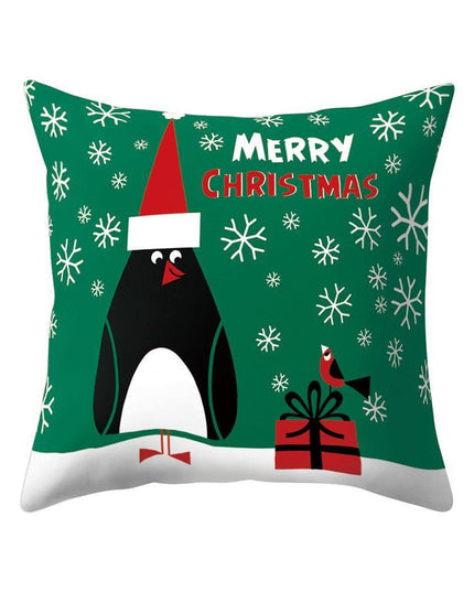 Whimsical Holiday Cartoon Pillow Cover for Festive Home Styling