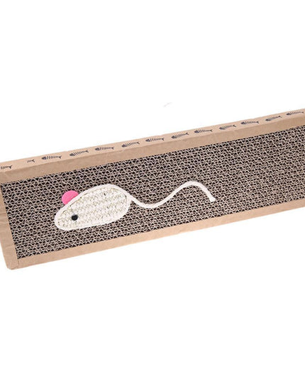 Interactive Cat Scratch Pad with Mouse/Fish Design and Cozy Bed Feature