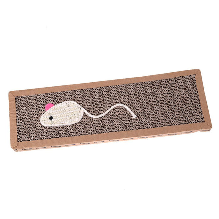 Cat Kitten Interactive Claw Care Toy - Mouse/Fish Pattern Scratch Board with Bed Function