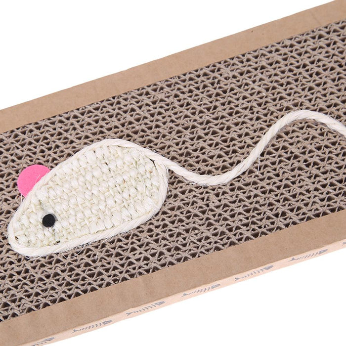 Cat Kitten Interactive Claw Care Toy - Mouse/Fish Pattern Scratch Board with Bed Function