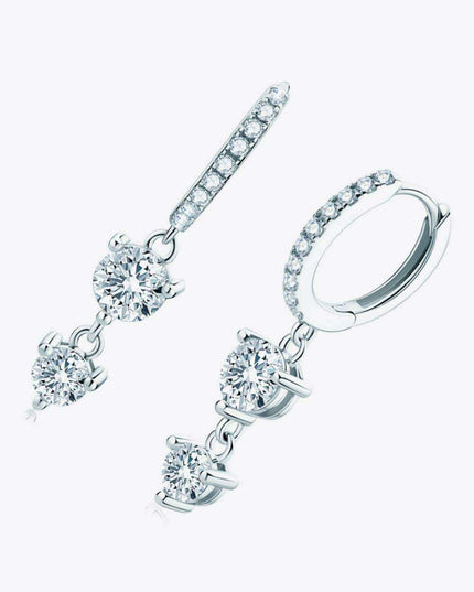 Elegant Sterling Silver Drop Earrings with Lab-Grown Diamonds