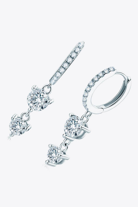 Sparkling Elegance Moissanite Drop Earrings with Lab-Diamonds