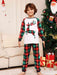 Festive Reindeer Top and Plaid Bottoms Set
