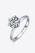 3 Carat Moissanite Sterling Silver Ring with Platinum Plating