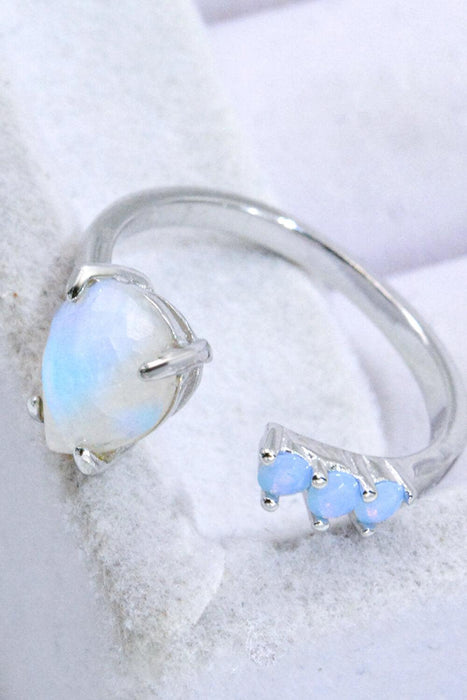 Rose Gold Moonstone Teardrop Ring with Adjustable Fit and Modern Design