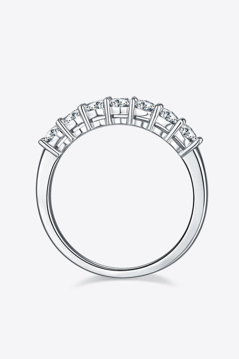 Captivating Moissanite and Lab-Diamond Sterling Silver Eternity Ring