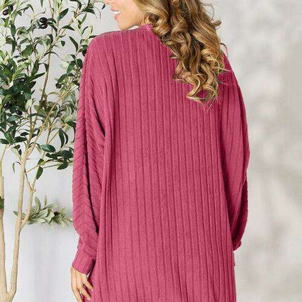 Chic Ribbed Cocoon Cardigan - Redefine Your Casual Look