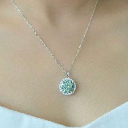 Luxurious Platinum-Plated Moissanite Necklace Set with Diamond and Zircon Accents