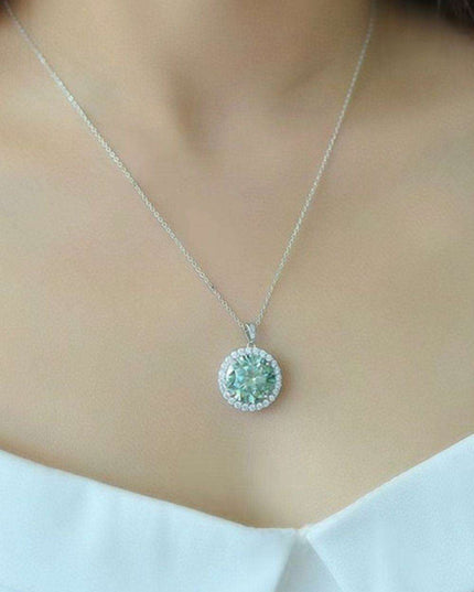 Luxurious Platinum-Plated Moissanite Necklace Set with Diamond and Zircon Accents