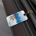Chic Acrylic Luggage Tag Set with Leather Strap and Custom Artwork - Travel in Style and Security