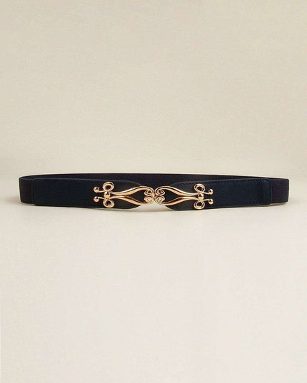 Elegant Versatile Elastic Belt with Stylish Alloy Buckle for Fashion-Forward Looks