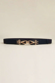 Elegant Versatile Elastic Belt with Stylish Alloy Buckle for Fashion-Forward Looks