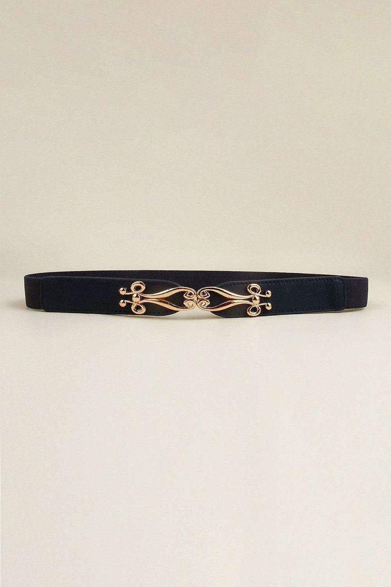 Elegant Versatile Elastic Belt with Stylish Alloy Buckle for Fashion-Forward Looks