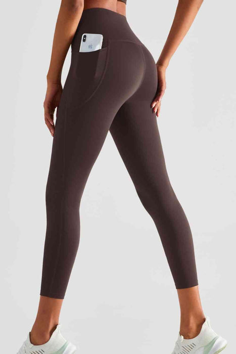 Wide Waistband Sports Leggings with Pockets Trendsi
