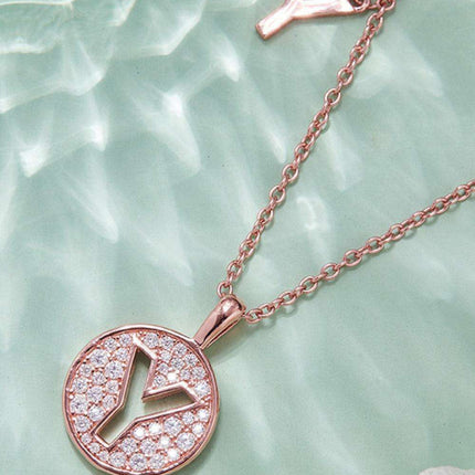 Timeless Glamour: Rose Gold Plated Sterling Silver Lab-Grown Diamond Pendant Necklace