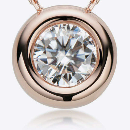 Elegant 1 Carat Moissanite Sterling Silver Pendant Necklace with Warranty