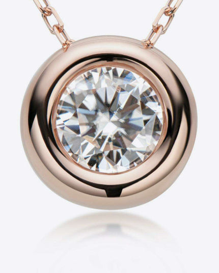Elegant 1 Carat Moissanite Sterling Silver Pendant Necklace with Warranty