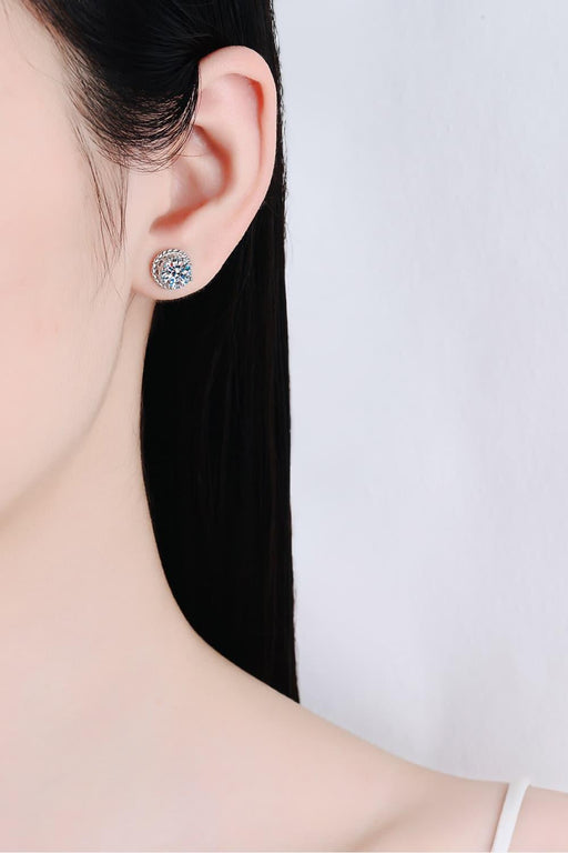 Radiant 1 Carat Lab-Diamond Sterling Silver Stud Earrings
