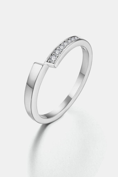 Sophisticated Moissanite Sterling Silver Ring with Timeless Charm
