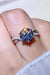 Sleek Smokey Gray 2 Carat Moissanite Sterling Silver Ring with Zircon Accents