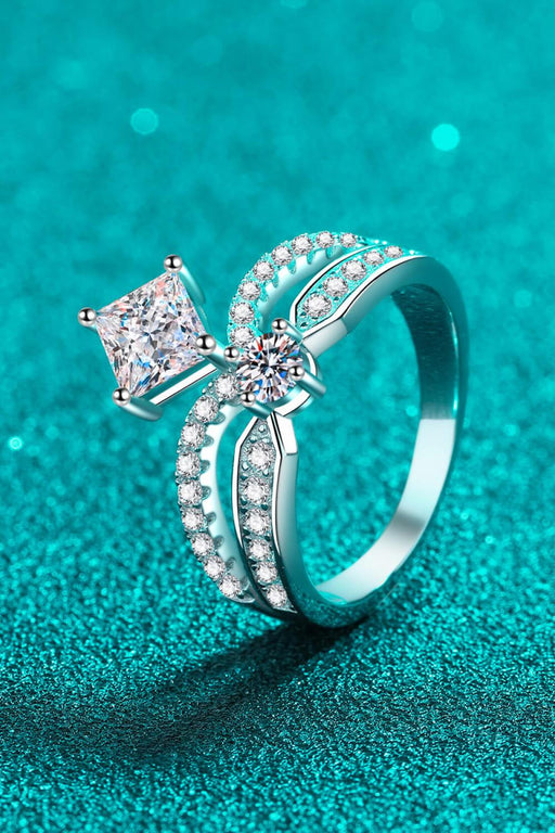 Sleek Sterling Silver Lab-Diamond Crown Ring