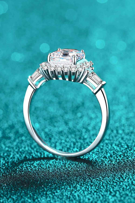 Radiant Spark: Exquisite 2 Carat Moissanite Sterling Silver Ring