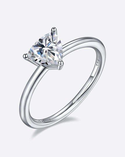 Elegant 1 Carat Platinum-Plated Lab-Diamond Sterling Silver Ring