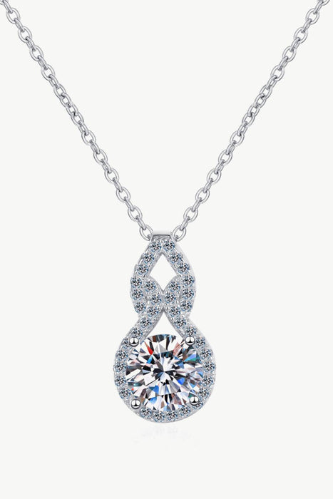 Elegant 1 Carat Moissanite Pendant Necklace with Sterling Silver Chain and Zircon Accents