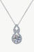 Elegant 1 Carat Moissanite Pendant Necklace with Sterling Silver Chain and Zircon Accents