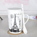 Elegant European Ceramic Coffee Mug and Teacup Set with Matching Spoon - 430ml