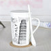 Elegant European Ceramic Coffee Mug Set with Matching Spoon - Elevate Your Hot Beverage Experience
