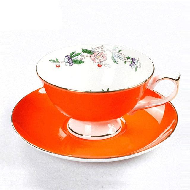 Elegant 200ML Fine Bone China Tea and Coffee Cup Set with Matching Saucers
