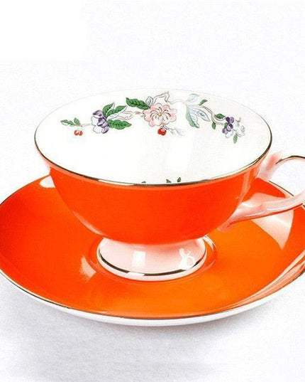 Elegant Bone China Tea Cup Set: Premium 200ML Ceramic Drinkware for Sophisticated Sipping