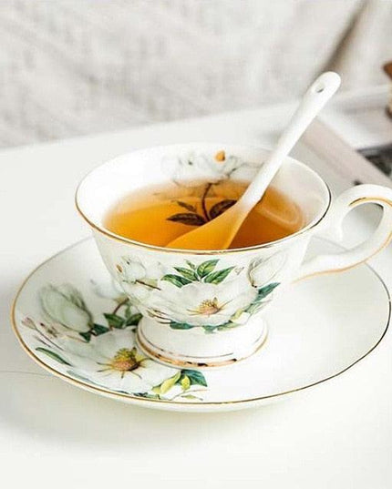 Elegant Bone China Tea Cup Set: Premium 200ML Ceramic Drinkware for Sophisticated Sipping